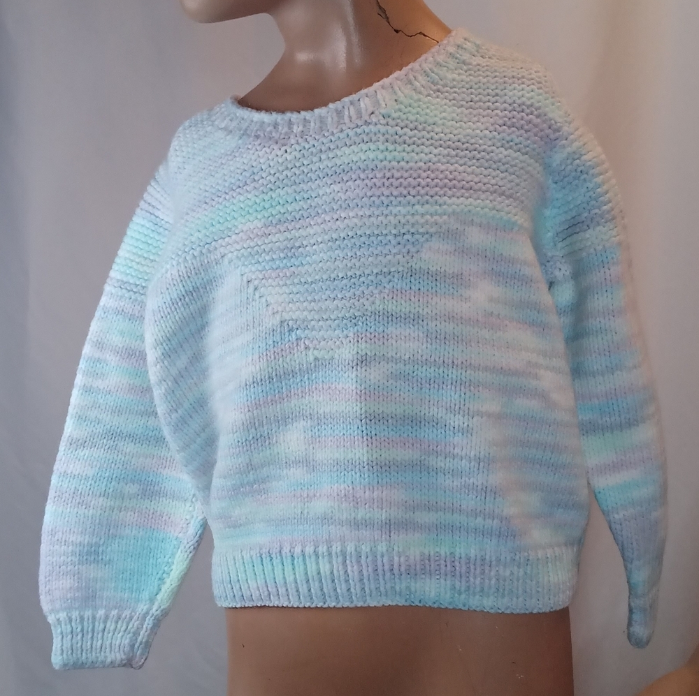 Vintage Multicolored Pastel Knitted Sweater.